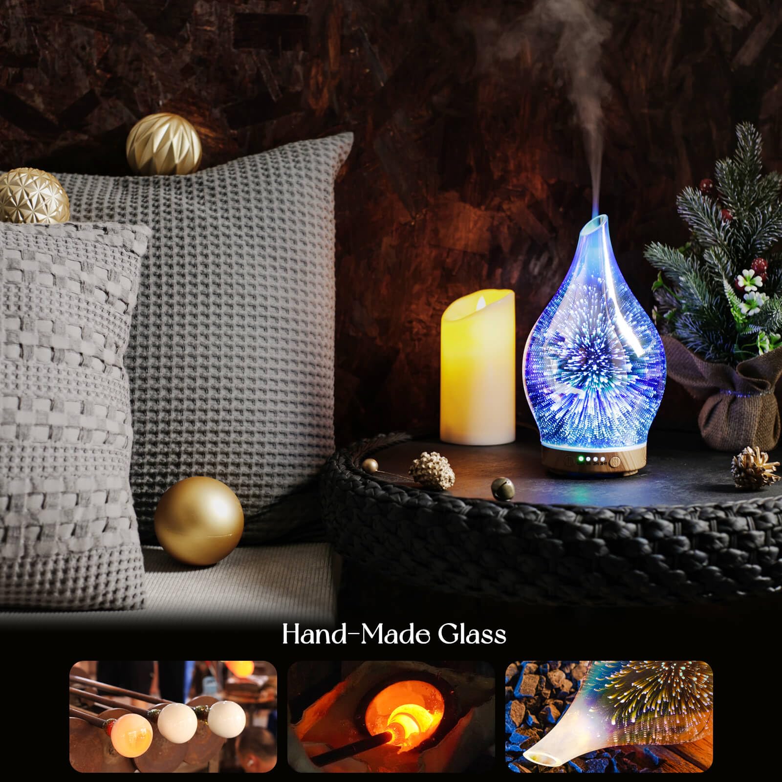 Ultrasonic diffuser releasing nano-scale mist