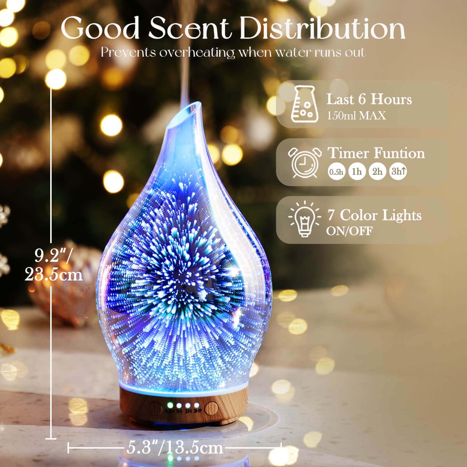 Wood grain decorative base for Porseme diffuser