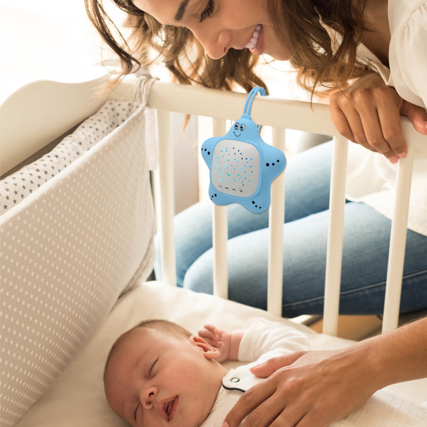 Portable Baby Sound Machine with USB-C charging for quick recharging.