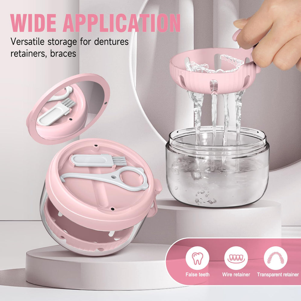 Portable denture retainer case for travel