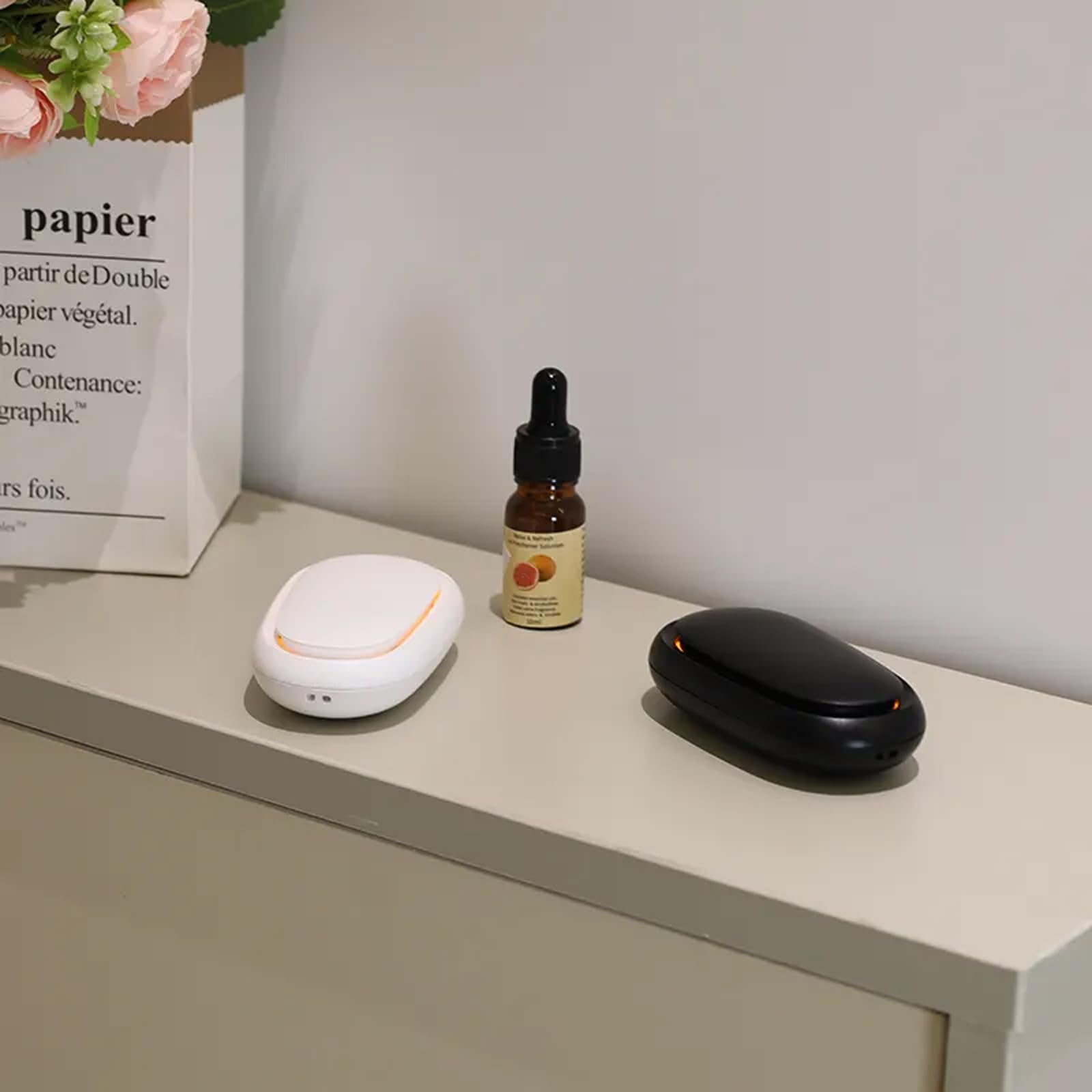 Quiet, pet-safe portable essential oil diffuser suitable for nursery spaces.