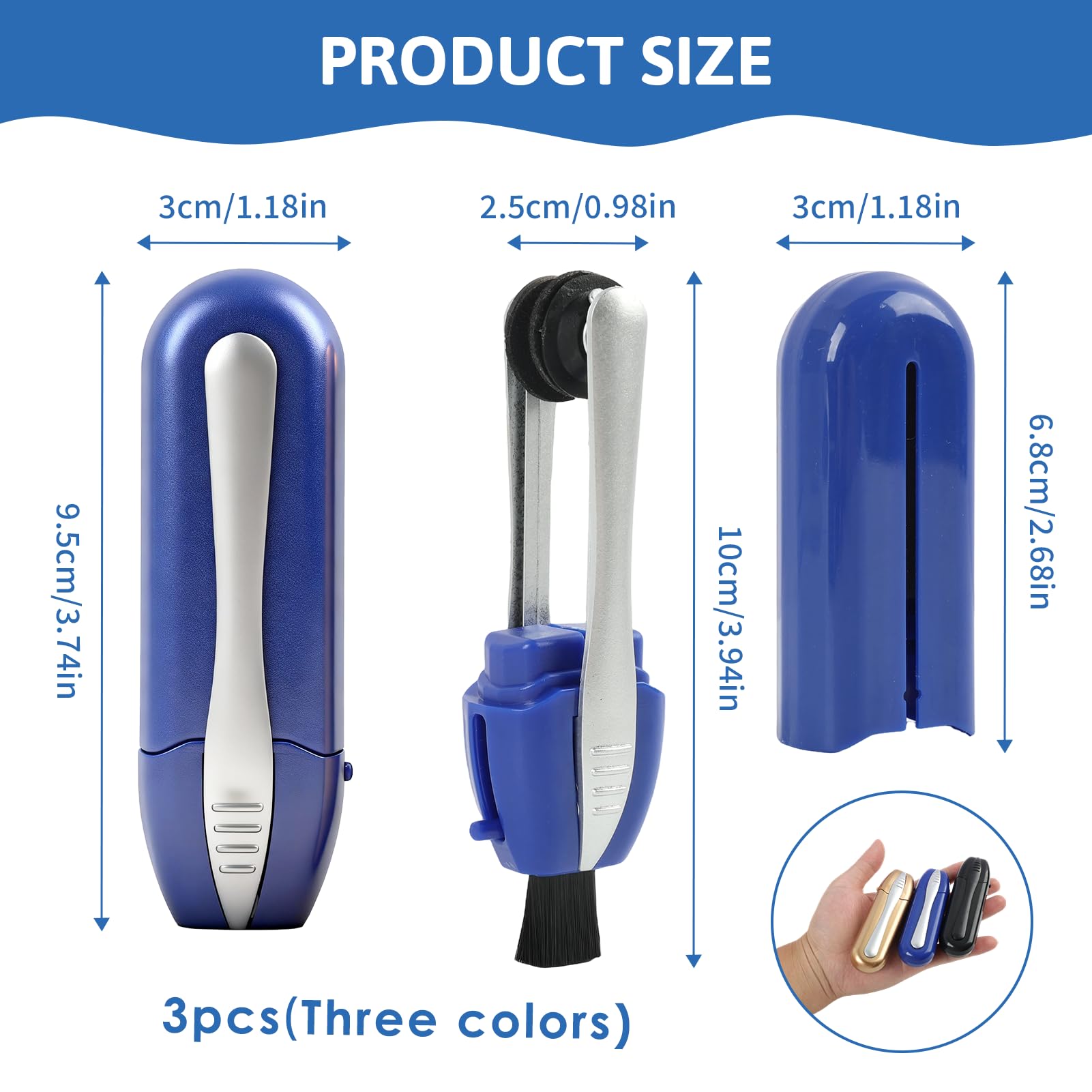 Black portable microfiber eyeglass cleaner