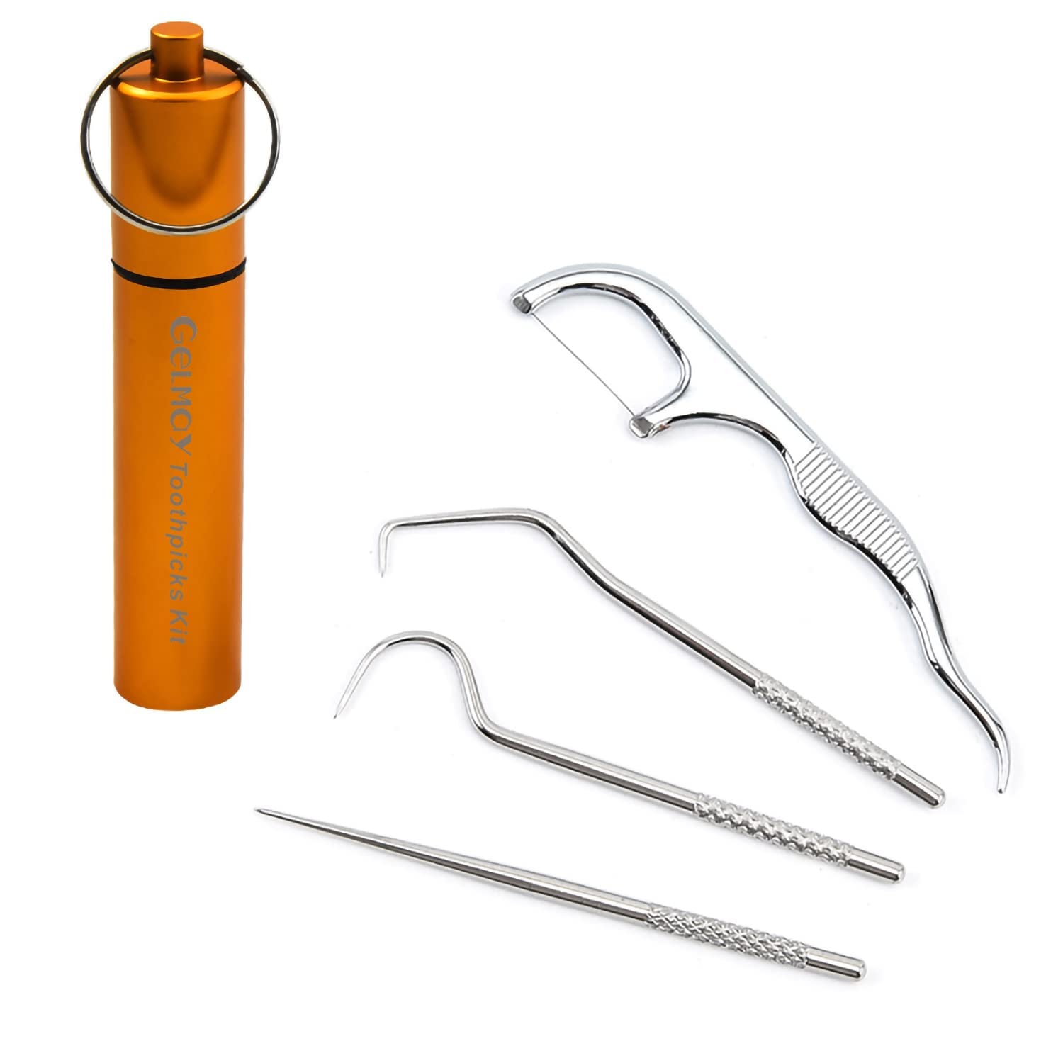 Portable toothpicks pocket set with stainless steel case