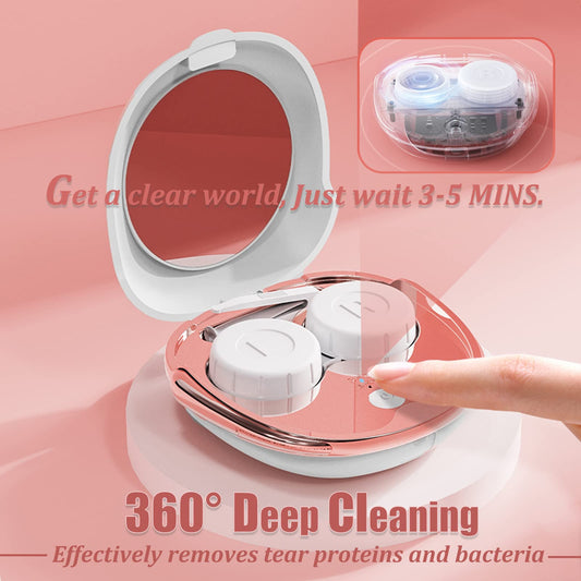 Travel-friendly compact lens cleaning case