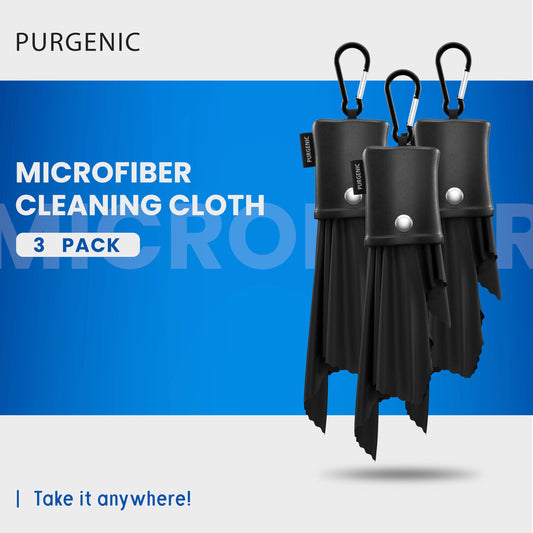 Portable water-resistant pouch with microfiber cloth