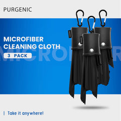 Portable water-resistant pouch with microfiber cloth