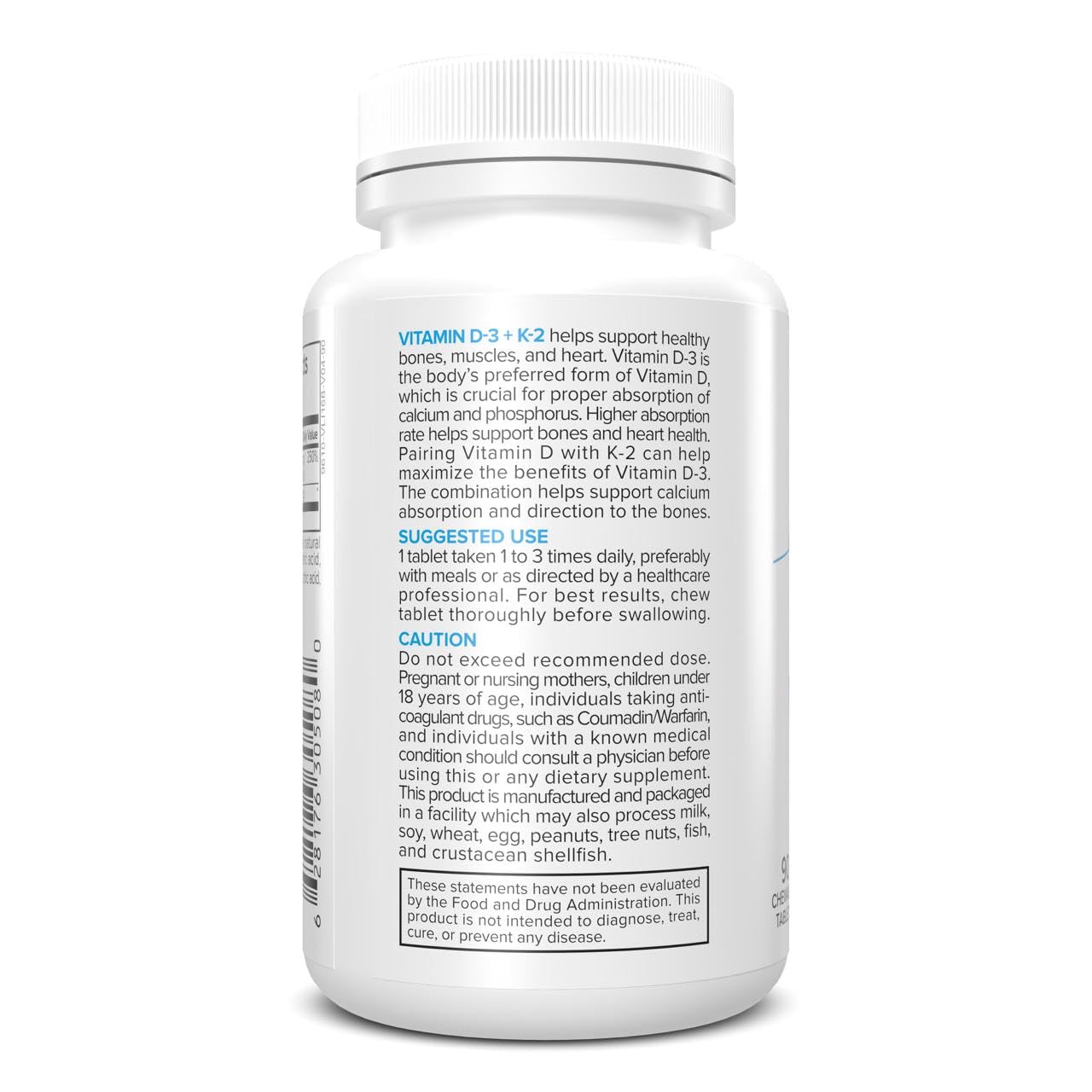 D3 and K2 capsules for bone and heart health
