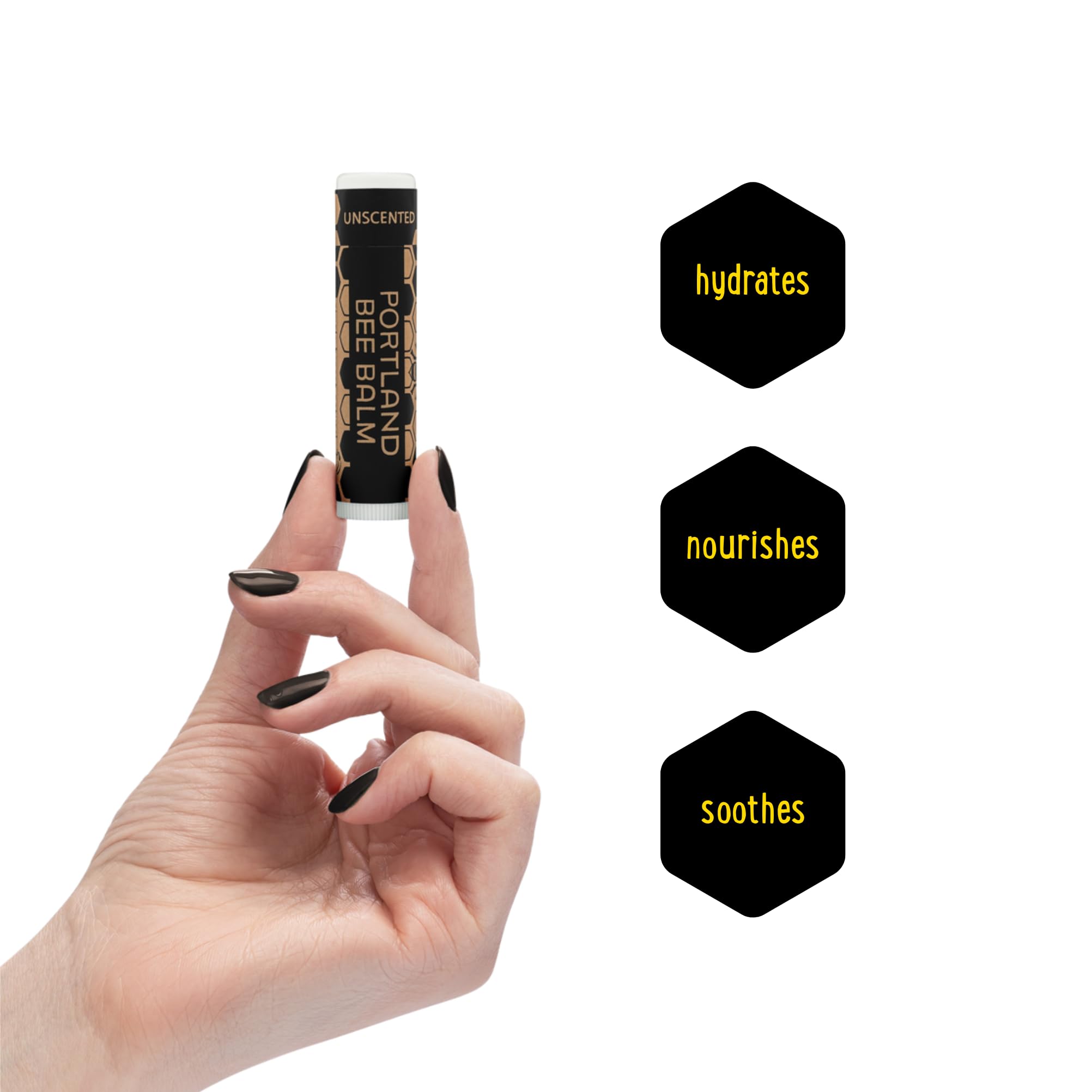 Portland Bee Balm lavender lip balm tube offers calming, nourishing lip care.