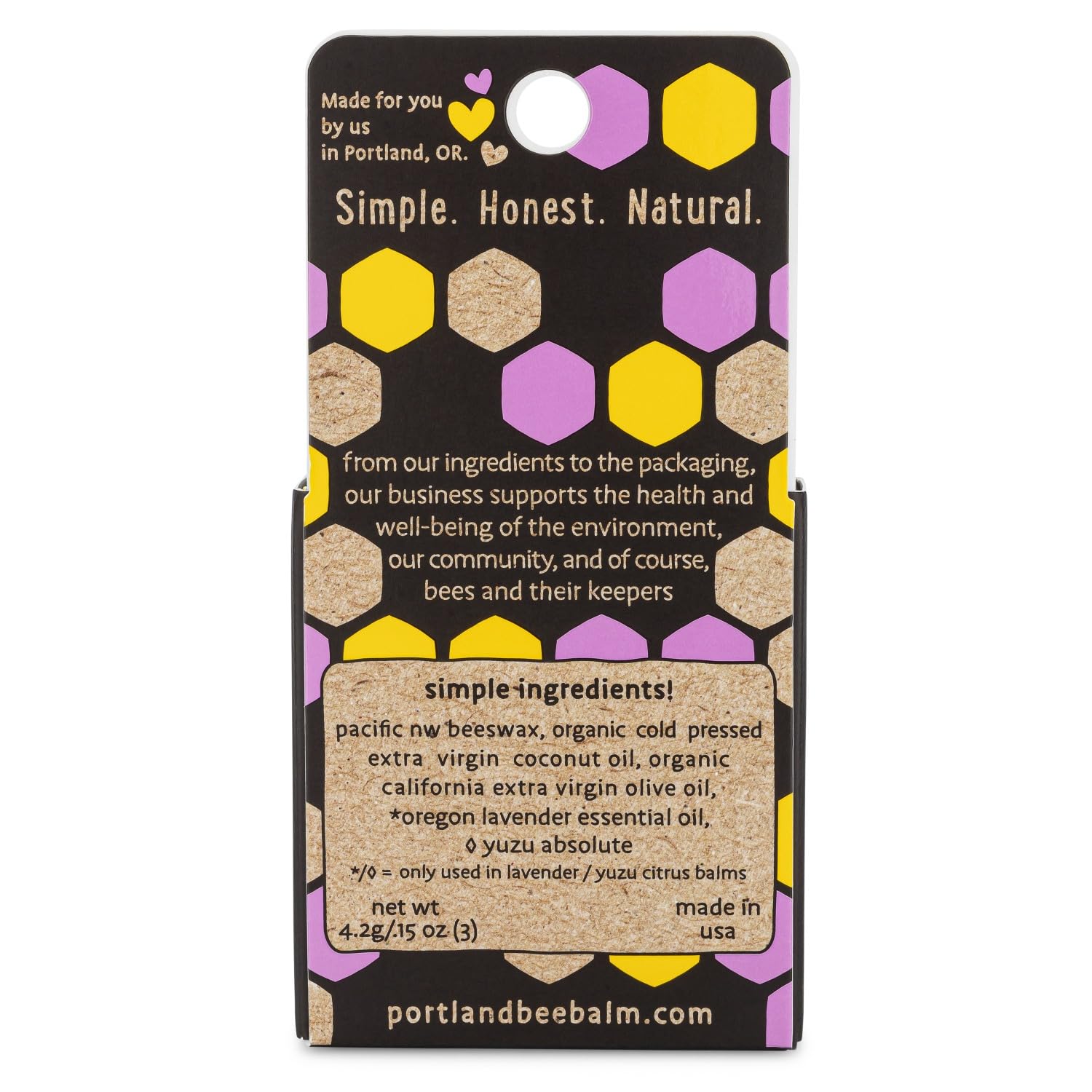 Portland Bee Balm yuzu citrus lip balm tube delivers bright fragrance and moisture.