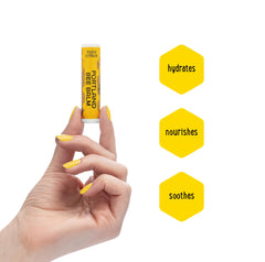 Pacific Northwest beeswax close-up shows natural ingredients for pure lip care.