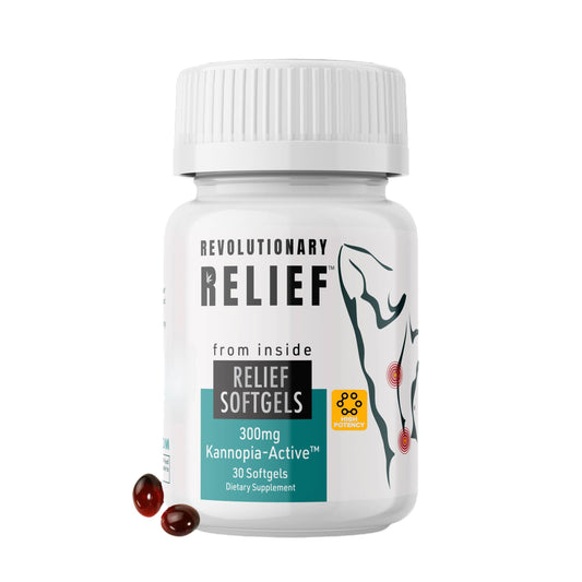 KannopiaActive Hemp extract bottle with 30-count softgels