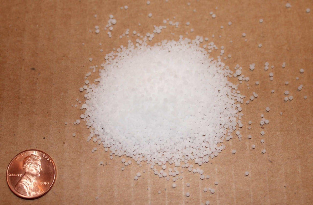 Close-up view of a resealable 5 lb bag of potassium chloride (KCl)