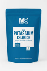 Potassium chloride powder in a clear jar