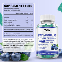 Close-up of blueberry-flavored potassium citrate gummies