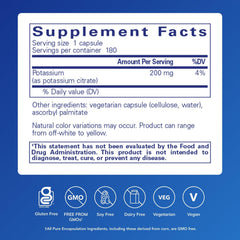 Close-up of potassium citrate capsules