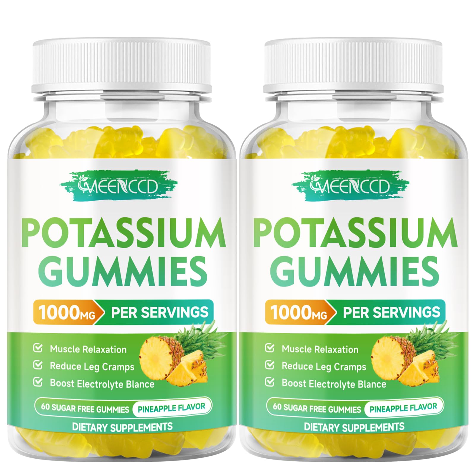 Gummies scattered on a clean white surface