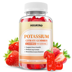 Bottle label showing 1200mg per serving on Potassium Citrate Gummies