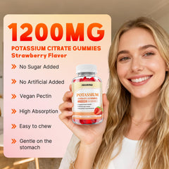 60-count bottle of potassium citrate gummies on white background