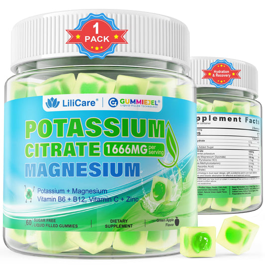 Front of packaging for Potassium Citrate Gummies 1666mg
