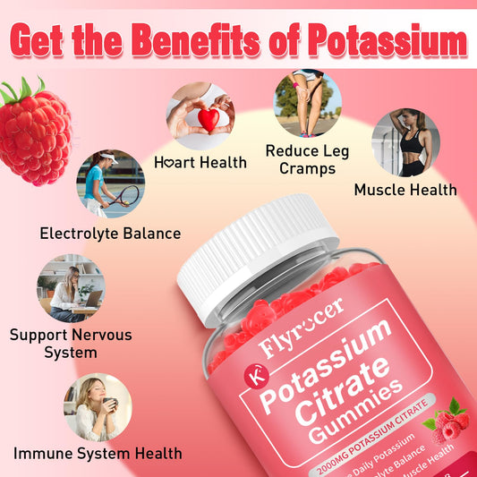 Close-up of Raspberry Potassium Citrate Gummies