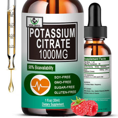 Potassium Citrate Liquid Drops bottle with dropper