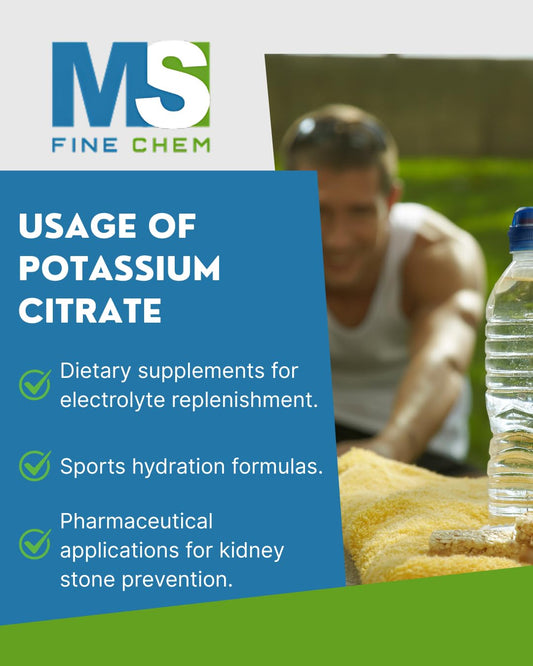 Close-up of potassium citrate powder texture