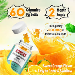 Close-up of soft-chew potassium chloride gummies