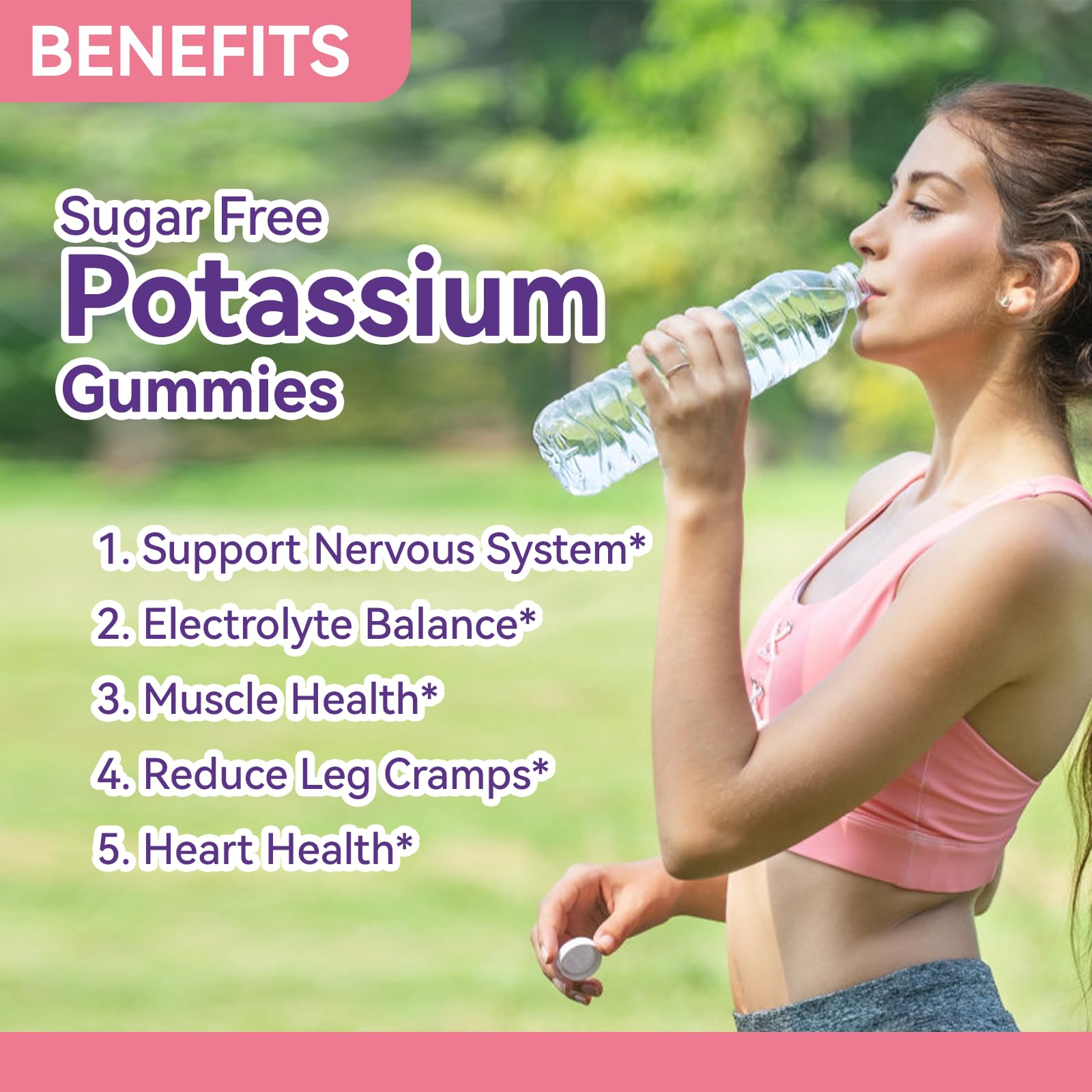 Close-up of raspberry lemon flavored potassium gummies