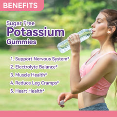 Close-up of raspberry lemon flavored potassium gummies