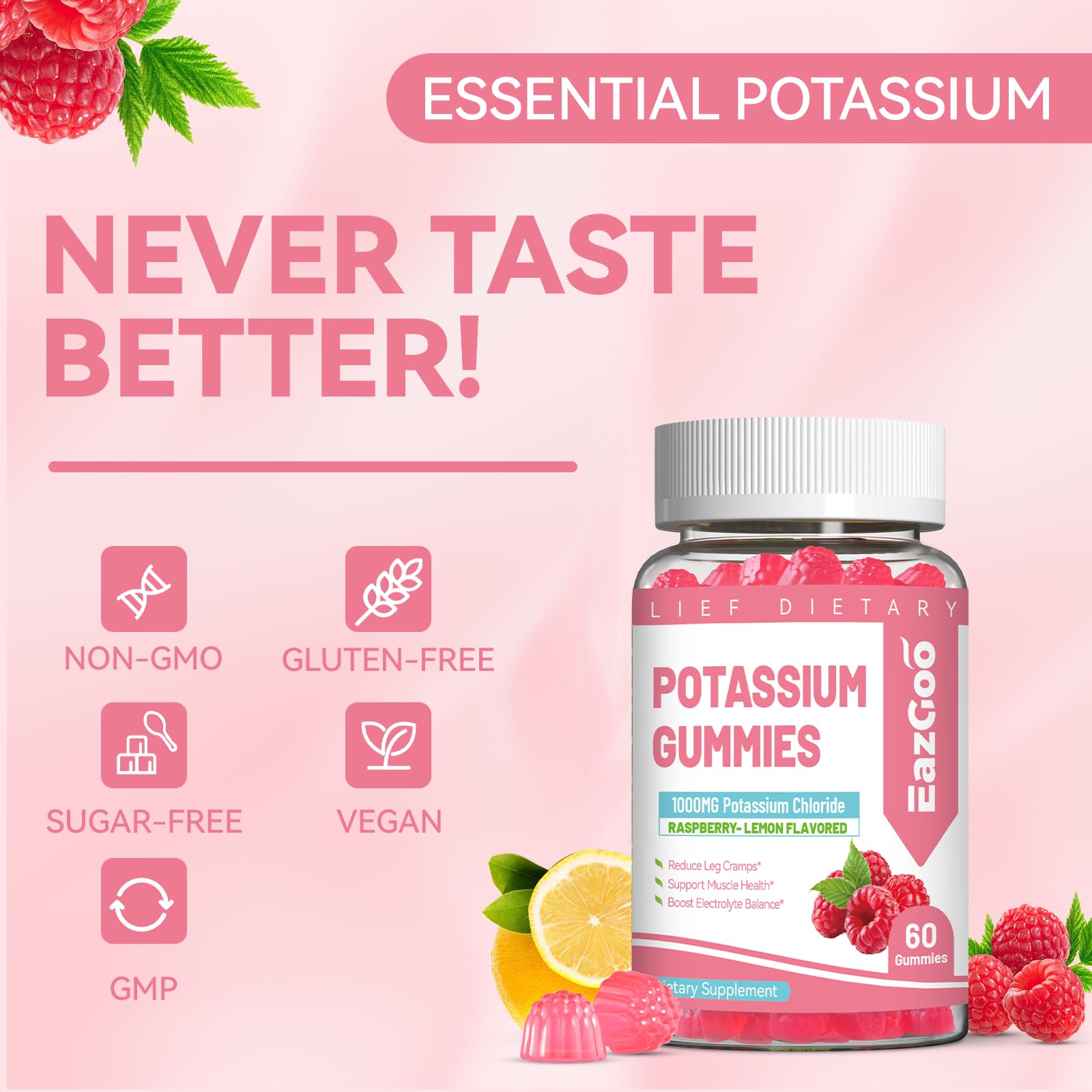 Icons indicating Sugar-Free, Gelatin-Free, Gluten-Free, Soy-Free, and Vegan