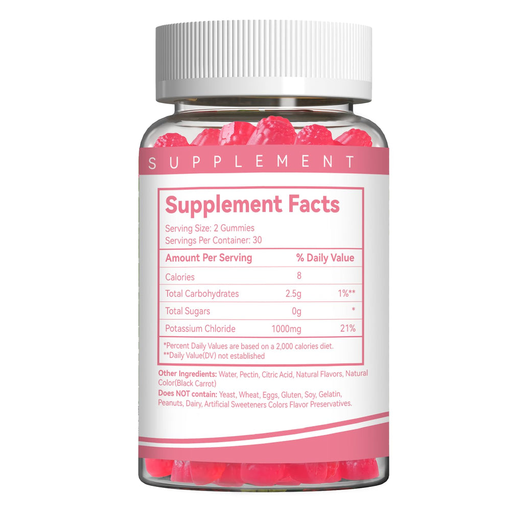 60-count bottle of potassium chloride gummies