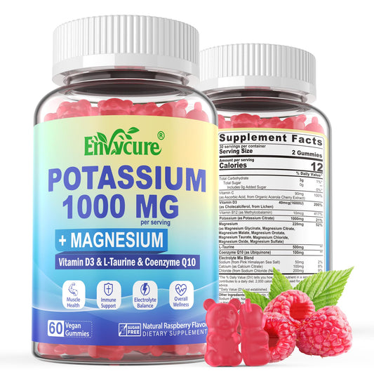 Potassium Gummies 1000mg label close-up
