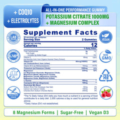Potassium Gummies 1000mg packaging with two bottles