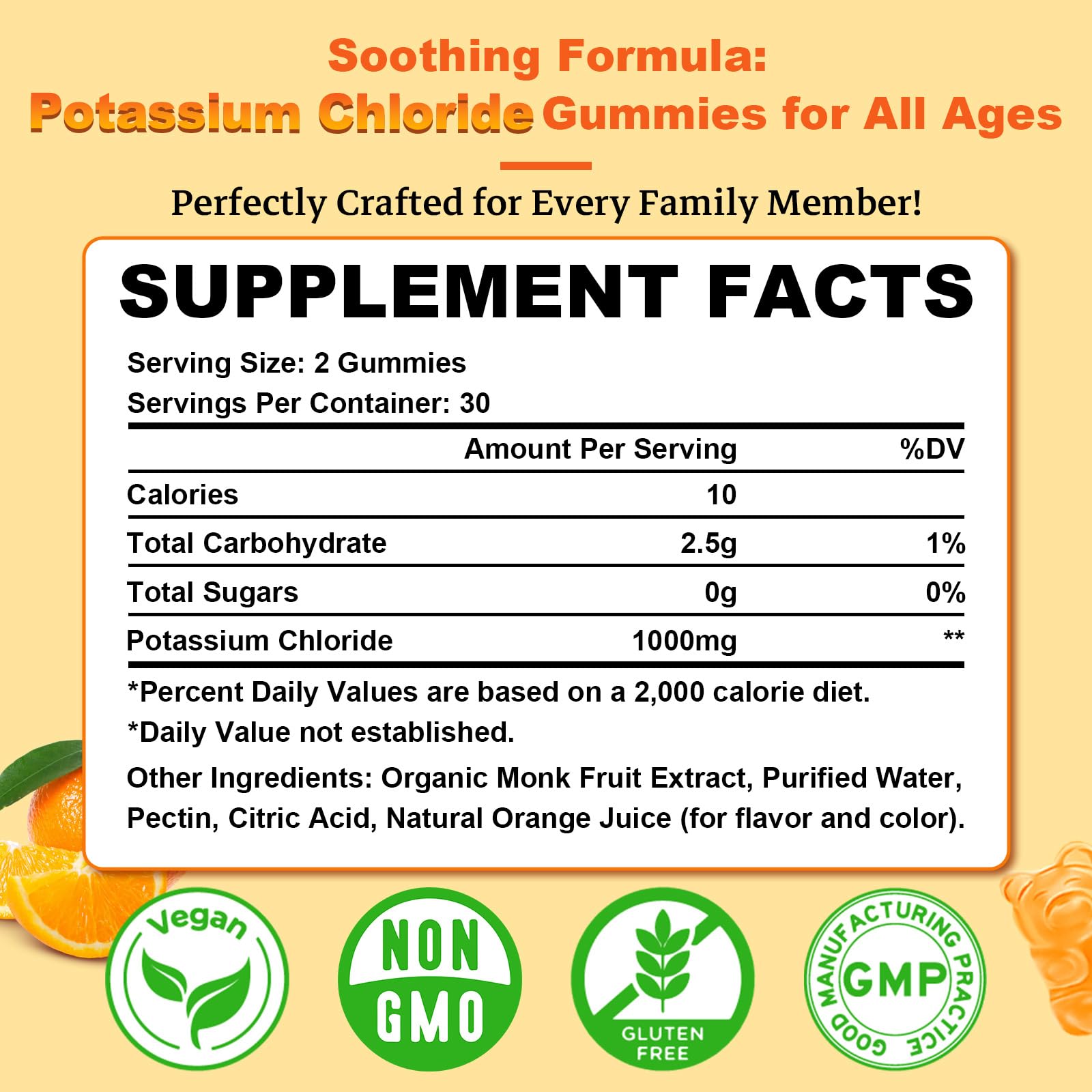 Close-up of Potassium Gummies bottle