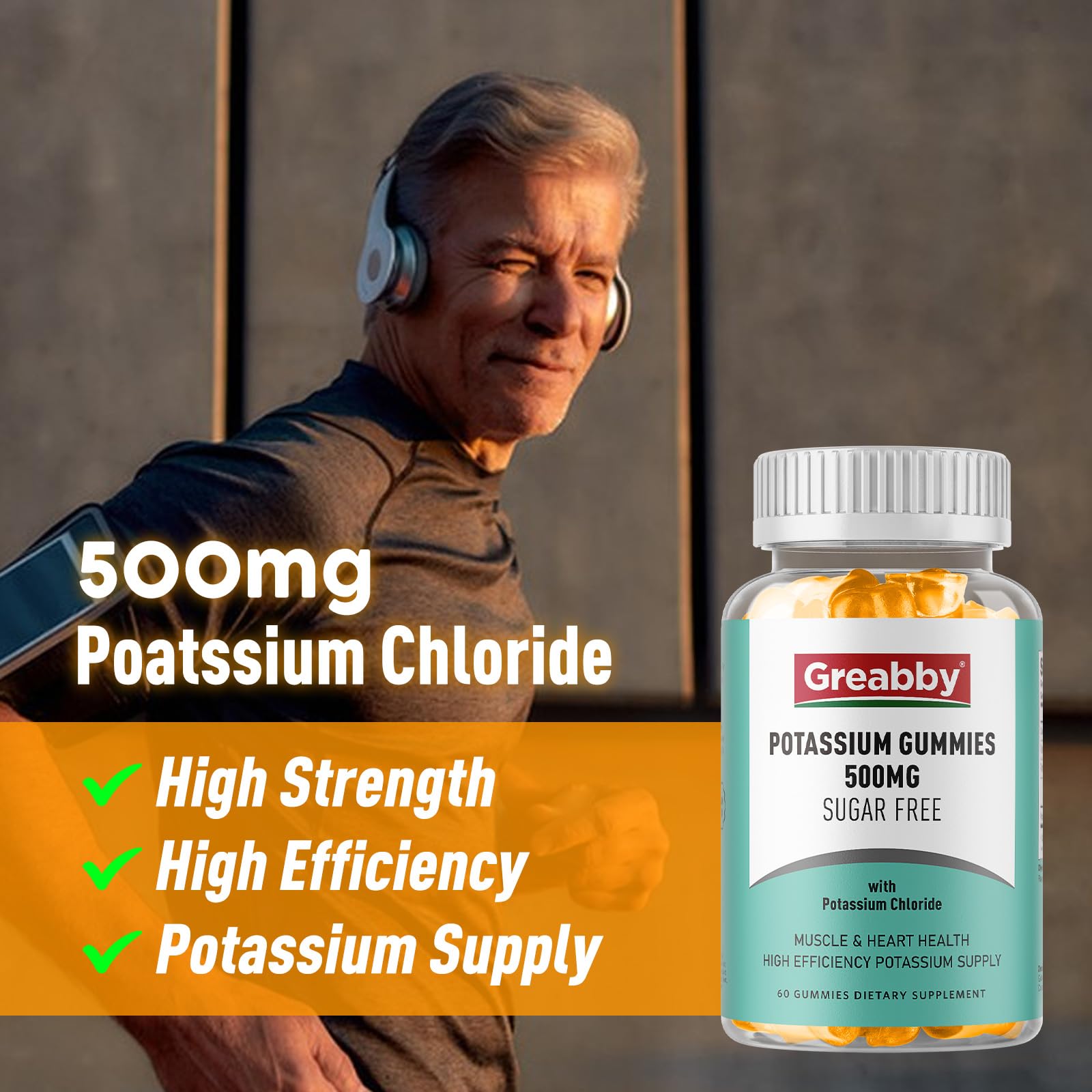 Supplement facts panel for potassium gummies