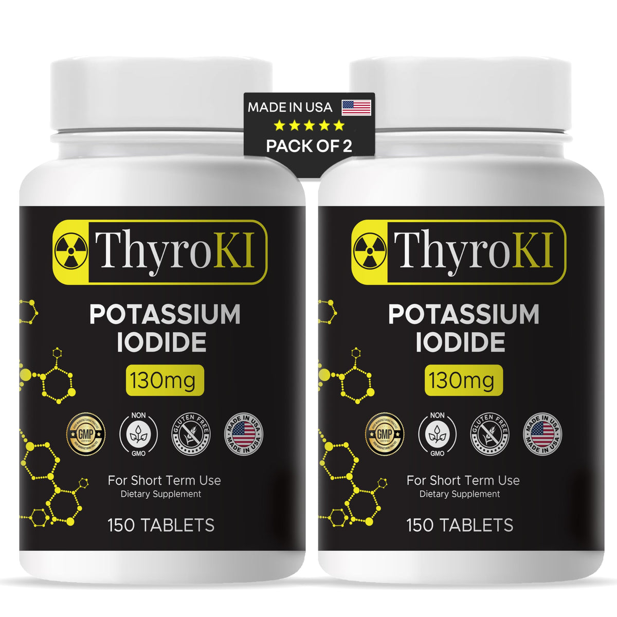 Potassium Iodide 130 mg tablets bottle label