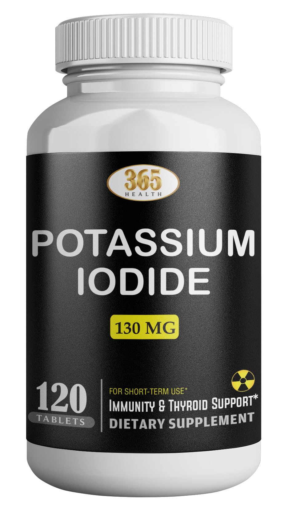 Potassium Iodide 130 mg KI tablets bottle label