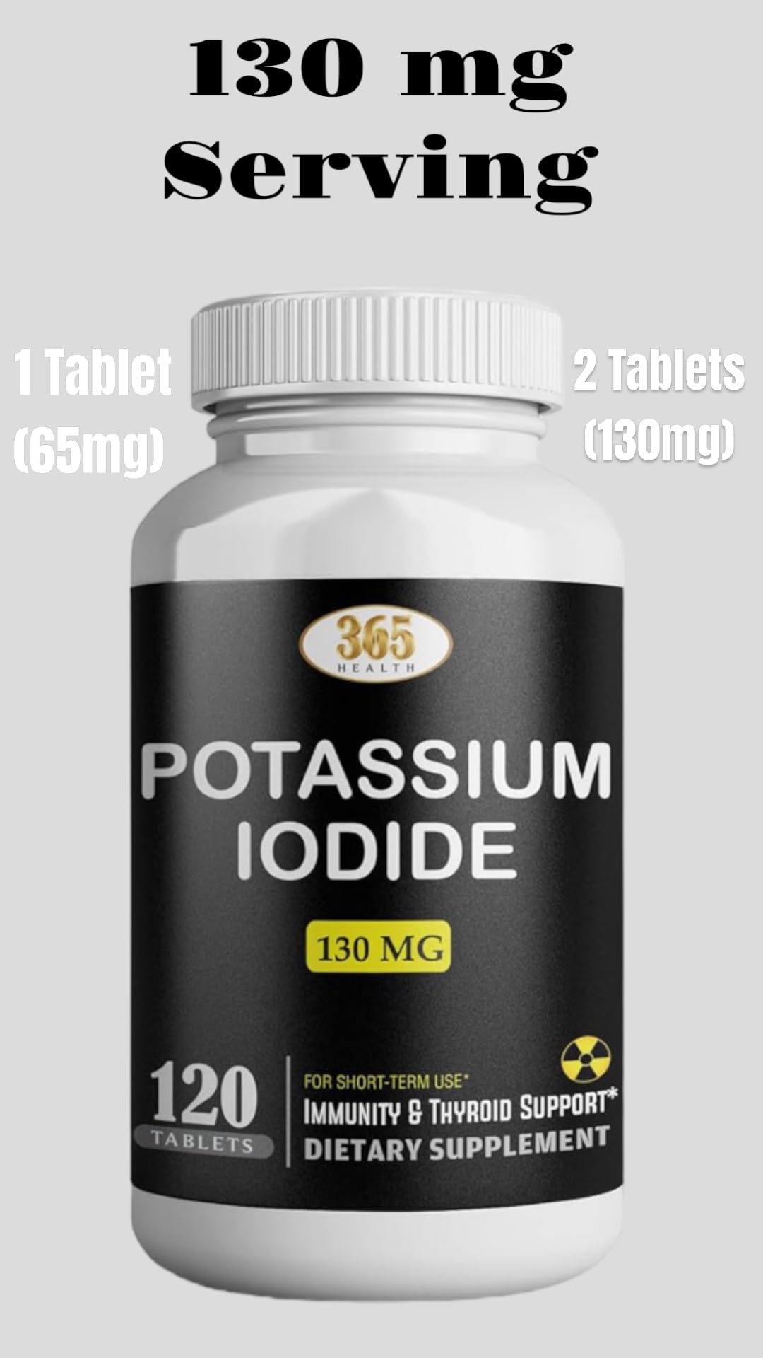 Child dosing information for potassium iodide tablets