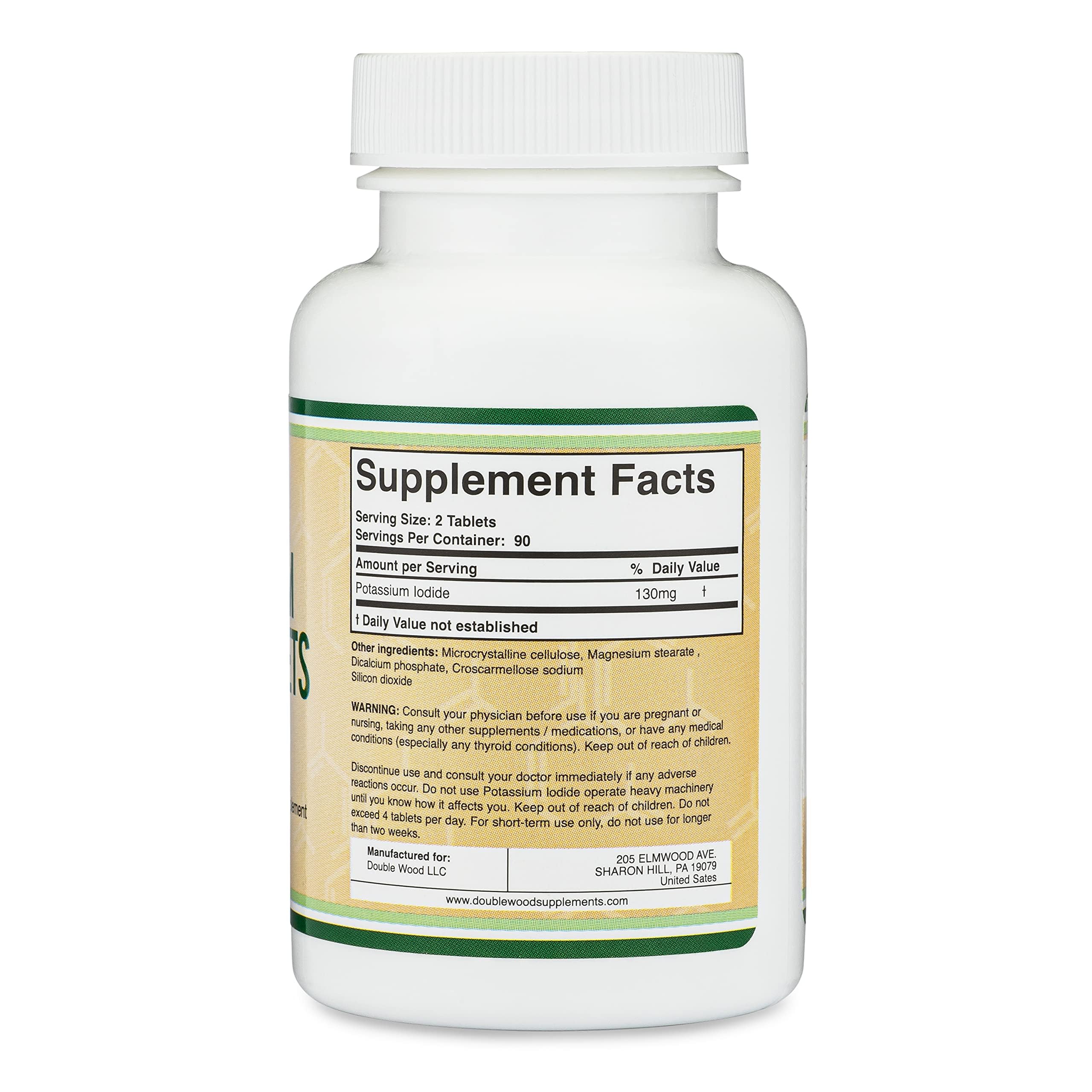 USA-made potassium iodide 130 mg tablets for emergency preparedness