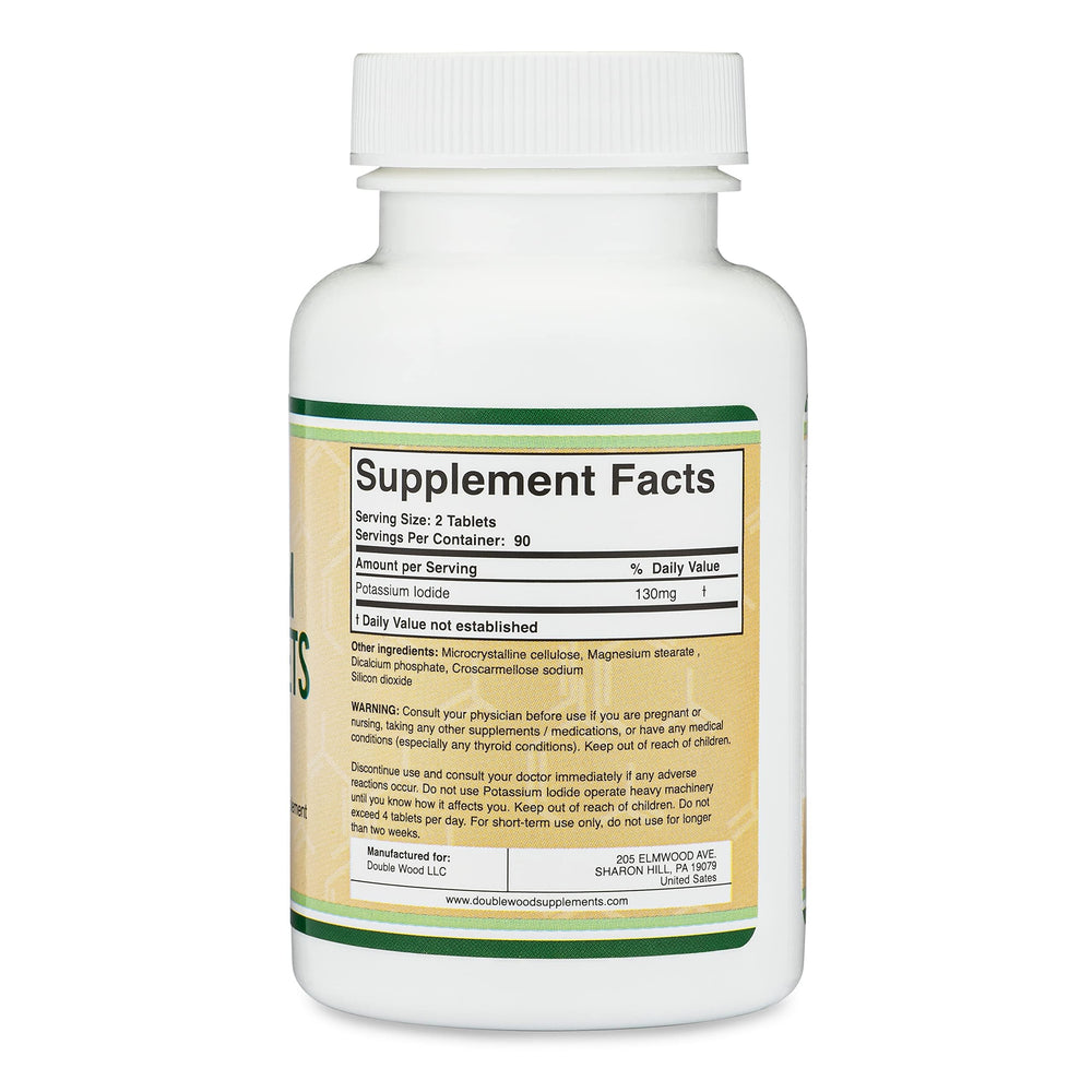 USA-made potassium iodide 130 mg tablets for emergency preparedness