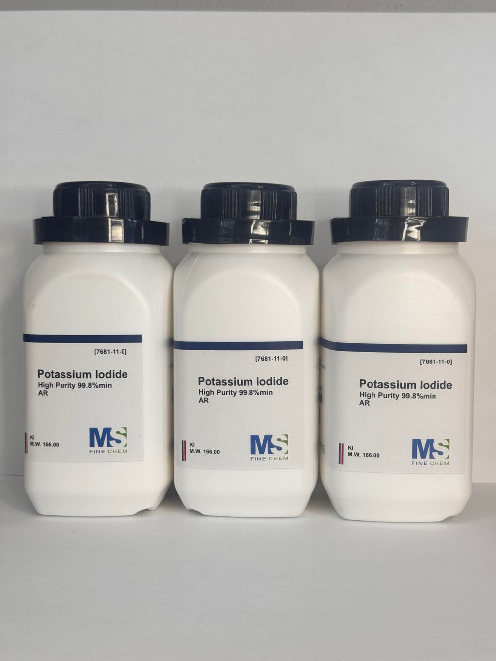Potassium iodide crystals and powder in three 100g packs (total 300g)