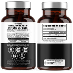 Back label with supplement facts for the potassium iodide tablets