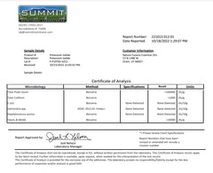 NSF cGMP certification badge and third-party testing seal