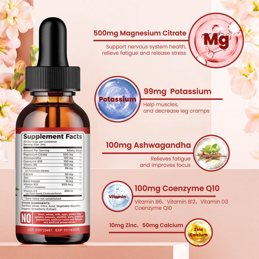 Ingredient details visual for potassium magnesium citrate drops
