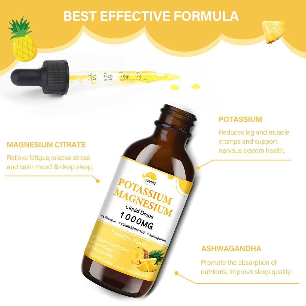 Close-up of pineapple-flavored liquid drops bottle