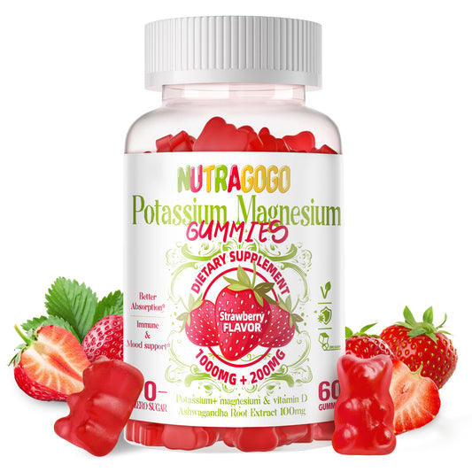 Potassium Magnesium Gummies bottle with label