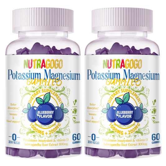 Potassium Magnesium Gummies bottle and label