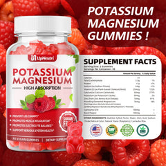Bottle of Potassium Magnesium Gummies side view