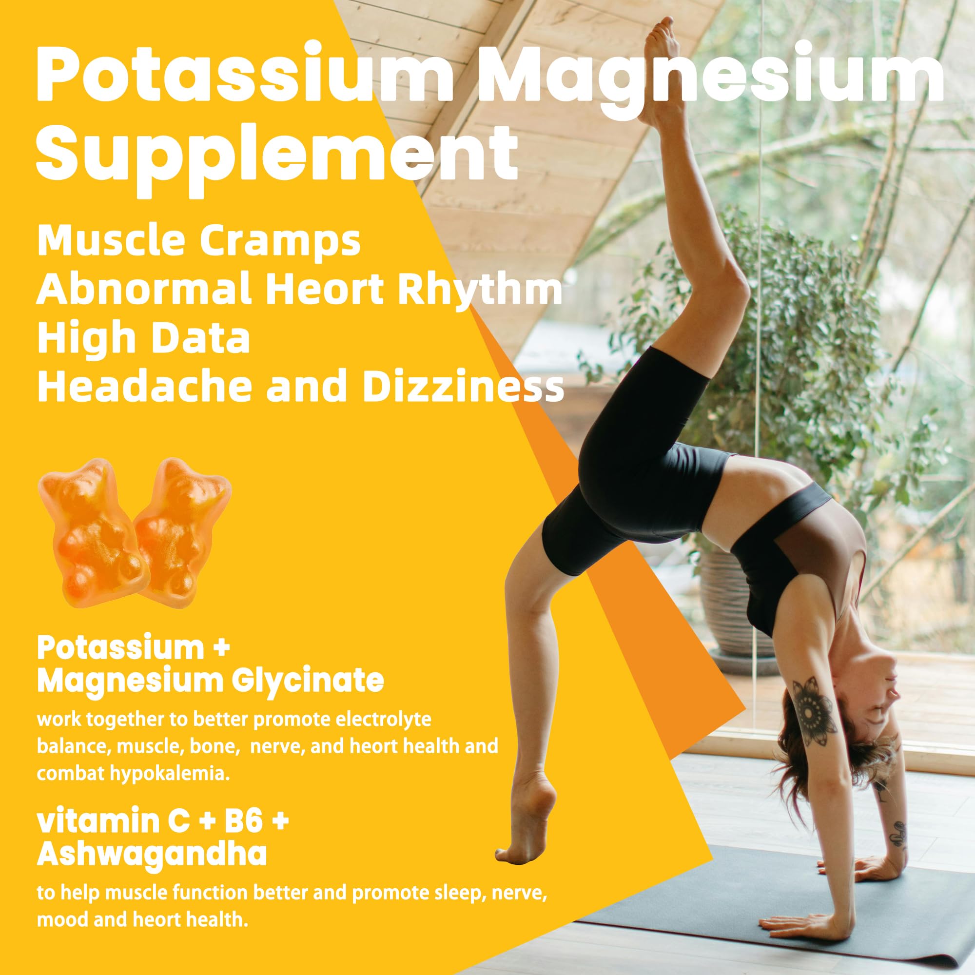 Supplement facts label for Potassium Magnesium Gummies