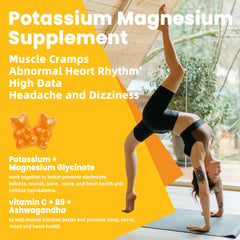 Supplement facts label for Potassium Magnesium Gummies